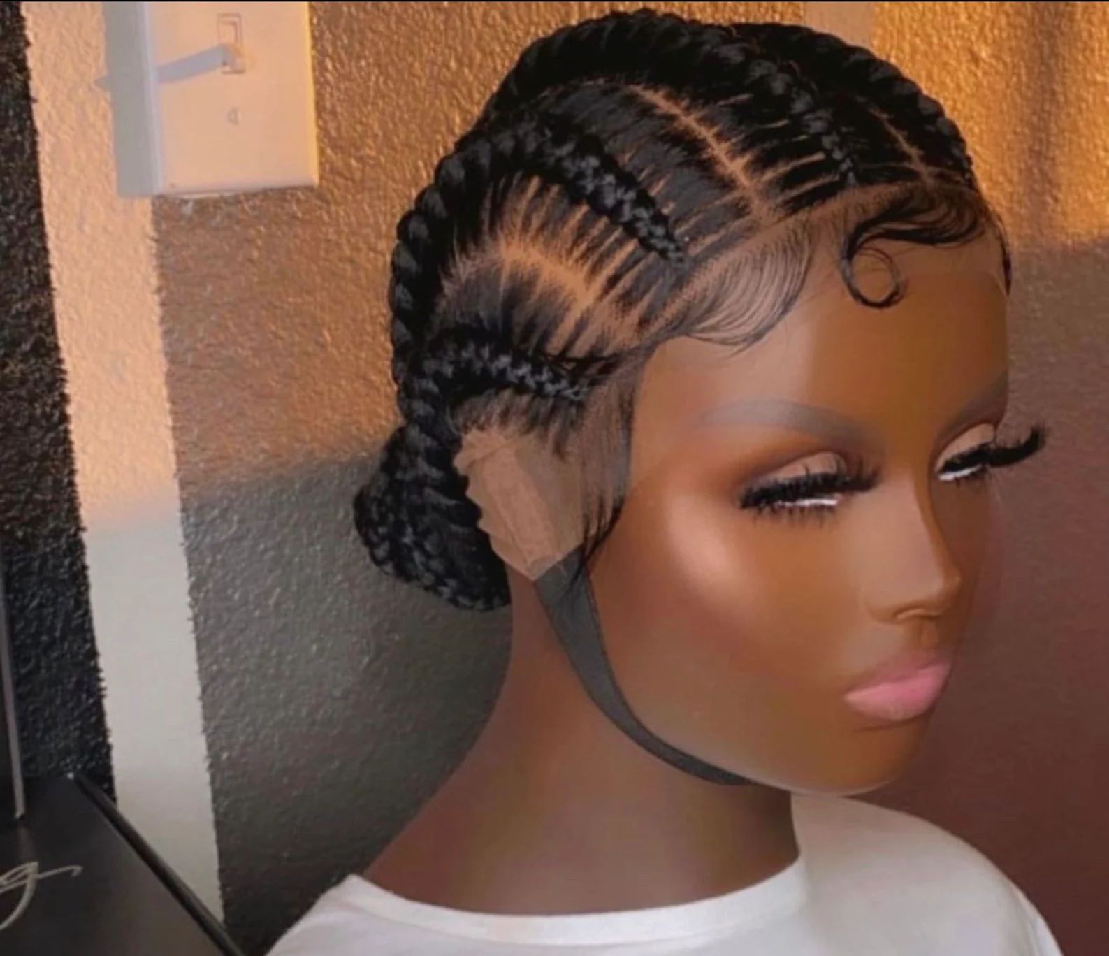 Braided Wigs Natural raw virgin Human Hair Lace Front,Transparent HD 360 Full Lace Braided Wigs For Black Women