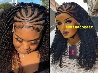 Braided Wigs Natural raw virgin Human Hair Lace Front,Transparent HD 360 Full Lace Braided Wigs For Black Women