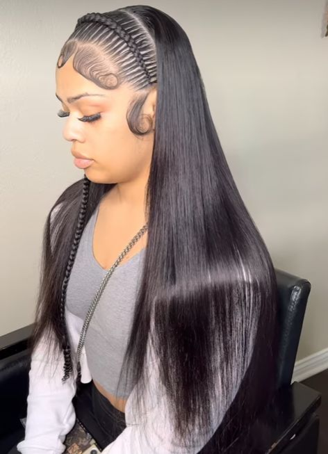 Braided Wigs Natural raw virgin Human Hair Lace Front,Transparent HD 360 Full Lace Braided Wigs For Black Women