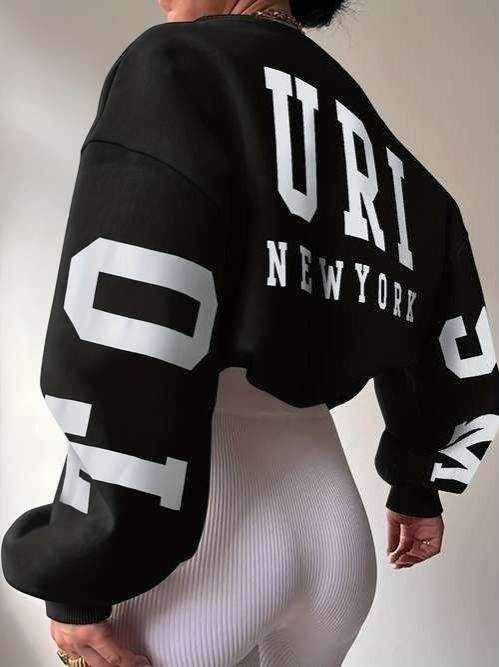 Custom Winter Puff Printing Sweater Print Logo Loose Streetwear Oversized Embroidered Embossed Hoodie Women Crewneck Sweatshirt