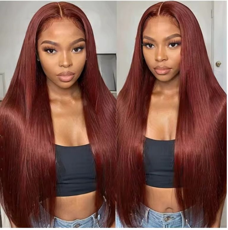 Reddish Brown Wig Straight 13x6 HD Lace Frontal Wigs 100% Human Hair 36 30Inch Brazilian HD Lace Front Human Hair Wigs For Women