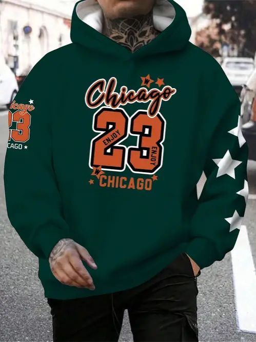 Men's Pullover Hoodie Basketball Jersey Michael Jordan Long Sleeve Sweatshirt Sports Sweater Youth Casual Top Hooded Sweater