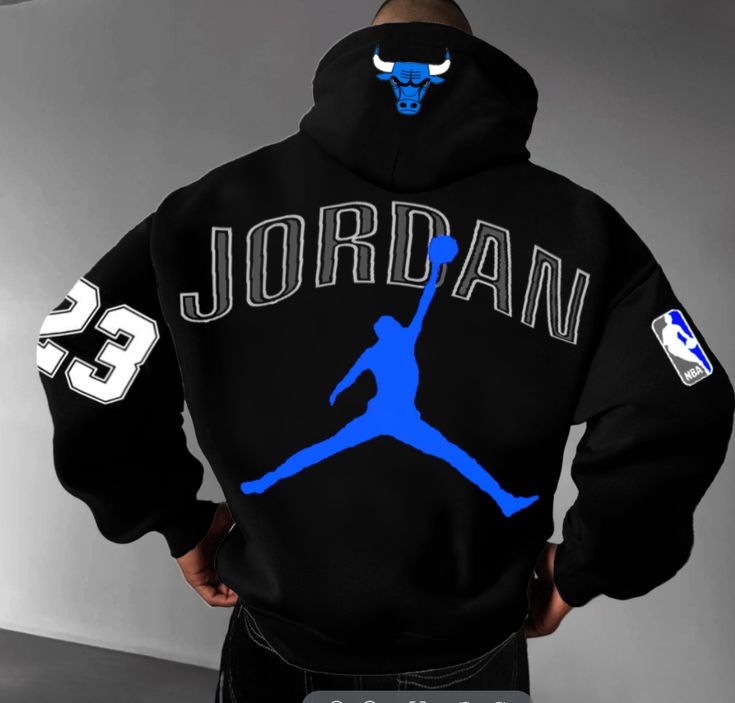 Men's Pullover Hoodie Basketball Jersey Michael Jordan Long Sleeve Sweatshirt Sports Sweater Youth Casual Top Hooded Sweater