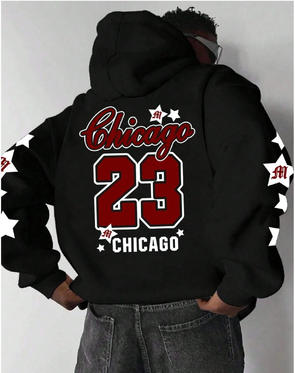 Men's Pullover Hoodie Basketball Jersey Michael Jordan Long Sleeve Sweatshirt Sports Sweater Youth Casual Top Hooded Sweater