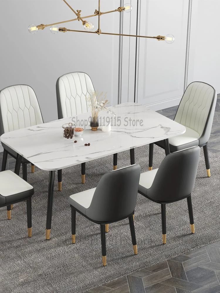 Dining set 6 Chairs and Table Kitchen Dining Room Furniture Chairs Nordic Backrest Dining Chair Modern and Simple for Office Lounge Dining Kitchen Bedroom