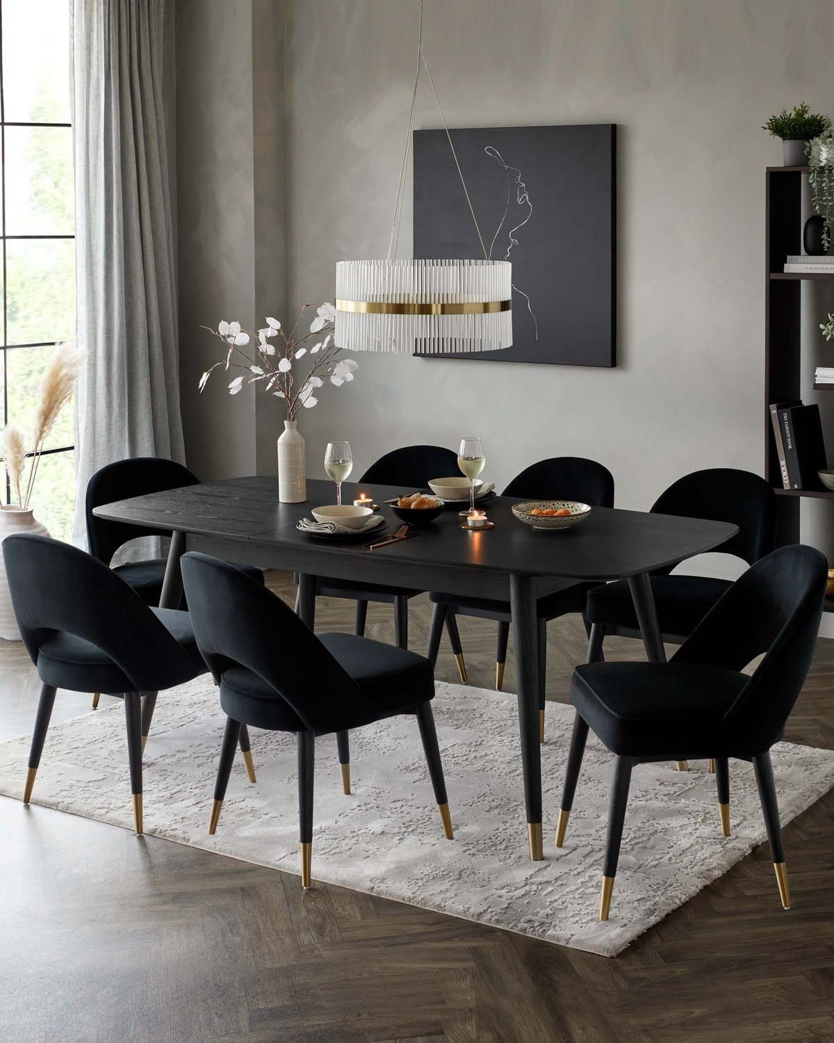 Dining set 6 Chairs and Table Kitchen Dining Room Furniture Chairs Nordic Backrest Dining Chair Modern and Simple for Office Lounge Dining Kitchen Bedroom