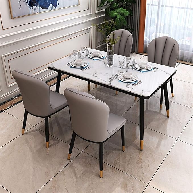 Dining set 6 Chairs and Table Kitchen Dining Room Furniture Chairs Nordic Backrest Dining Chair Modern and Simple for Office Lounge Dining Kitchen Bedroom