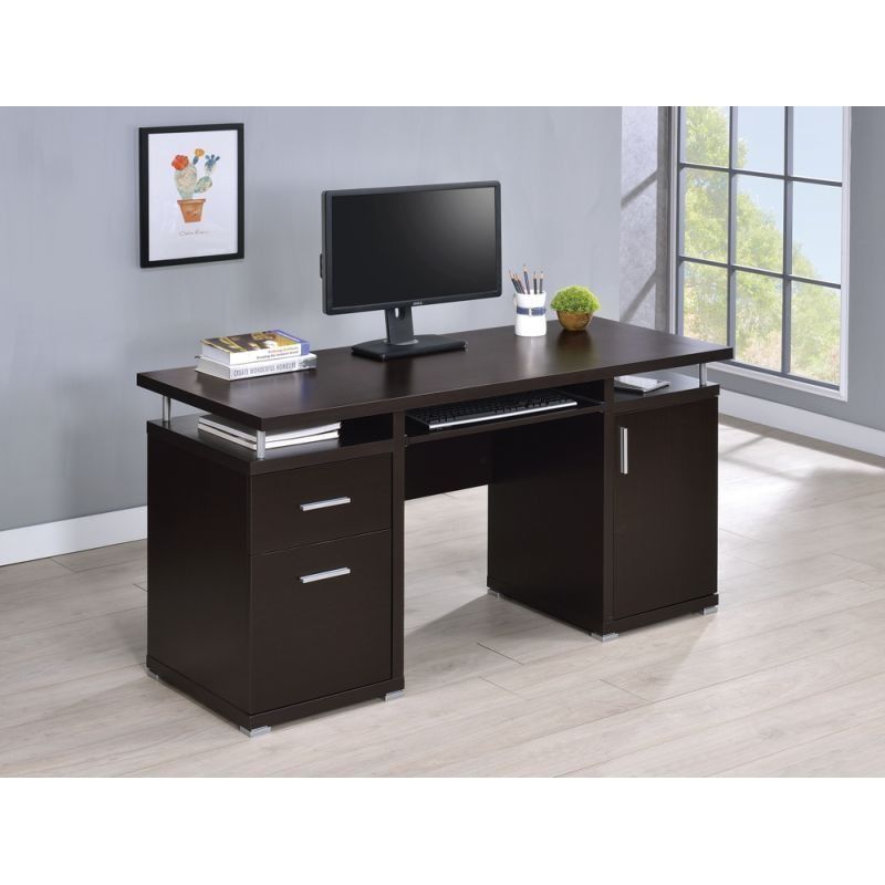 29.5" H Rectangular Writing Desk with Locking Drawers Office Desk Wood Computer Desk - 47.2" L x 23.6" W x 29.5" H Without Chairs