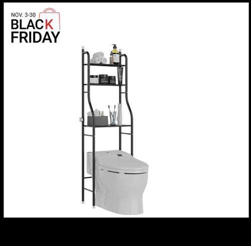 Toilet Storage Rack，Thicken Stainless Steel Rack Toilet Cabinet Shelving Kitchen Washing Machine Rack Bathroom Space-Saving Shelf Clean Finish Hold