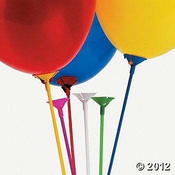 3 Party balloon sticks, for party decor, play games and toys.