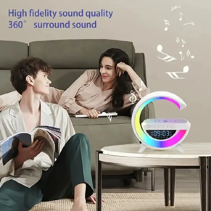 DISCOUNT OFFER!!!!!!! 4-in-1 Bluetooth Speaker- Portable &Rechargeable With Decor Lamp, 7Lighting modes, High quality sound, Display Clock &Alarm Clock Indoor &Outdoor Decoration, Gift