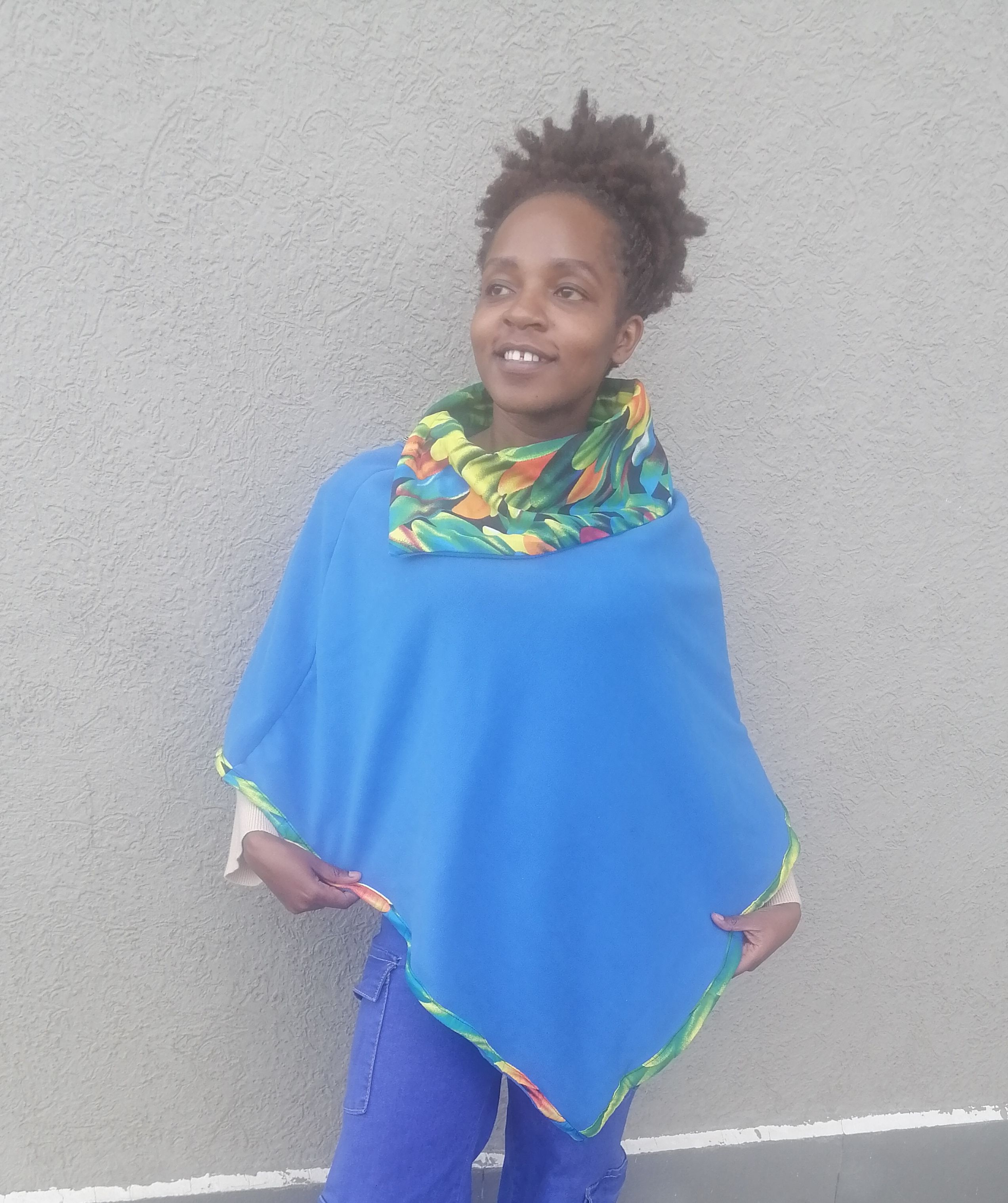 High quality Poncho Fashionable Stylish Fleece Ankara/ Kitenge Shawl Kikoi for Women & Girls, Warm Coat, Birthday Gift for parties, outdoors, Church, Choir uniform