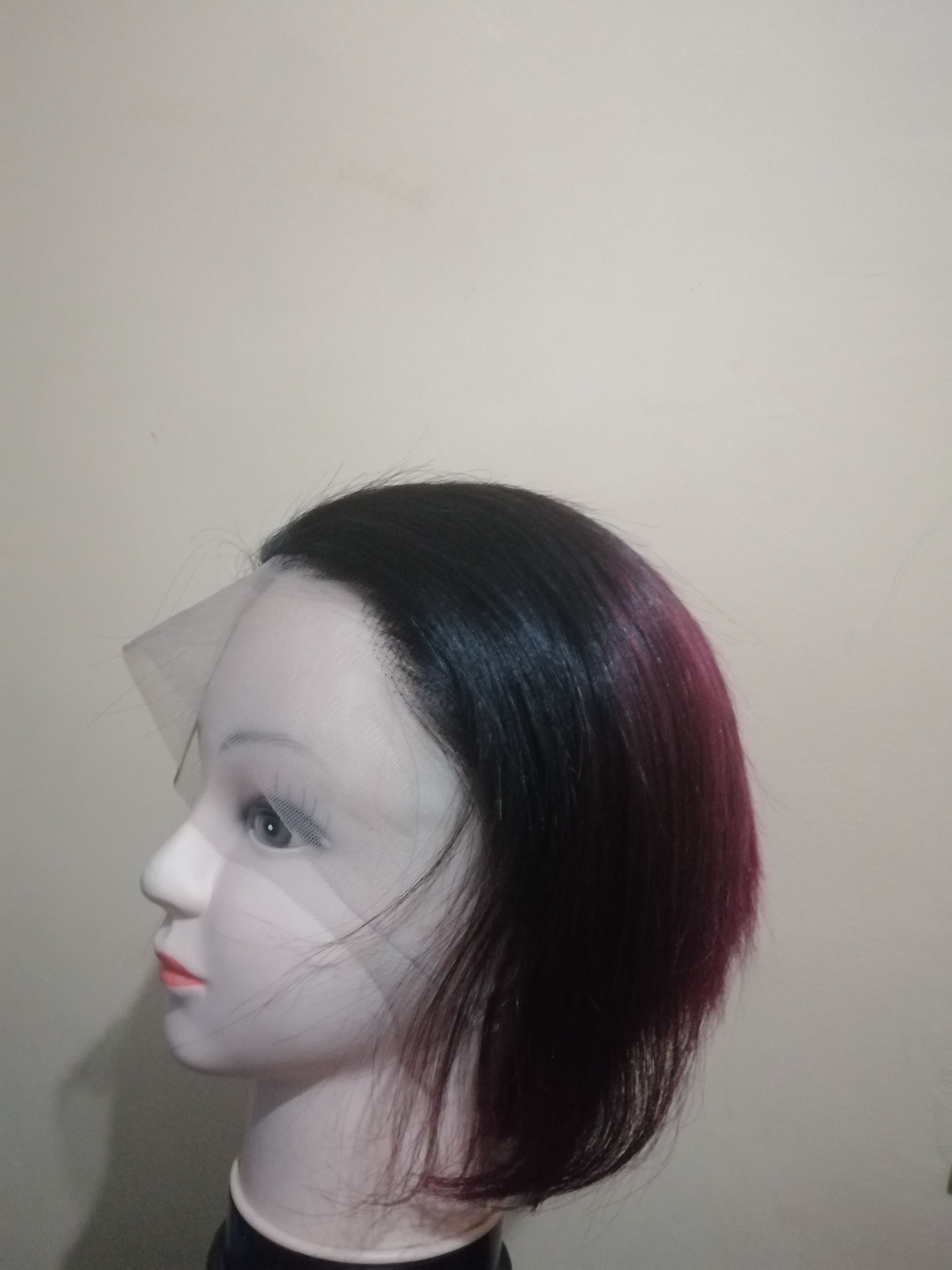100% Pure Human hair bob Lace wig; frontal & side- Can be blow dried,washed ,dyed, tonged, curled in different hair styles. Genuine hair accessory for ladies,women for parties,weddings, church, office