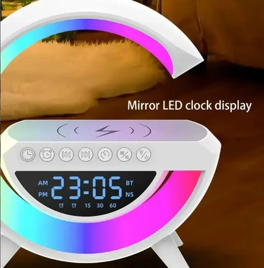 SALE!! SALE!!!! 4-in-1 Bluetooth Speaker- Portable &Rechargeable, With 7Lighting modes of Decor Lamp, High quality 360 sound, Display Clock & Alarm Clock Settings, Indoor &Outdoor Decor Gift