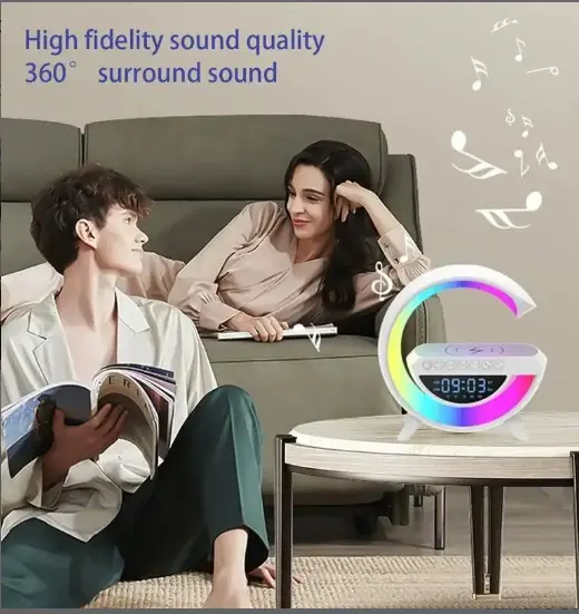 DISCOUNT!! DISCOUNT!! UNIQUE 4-in-1Bluetooth Speaker- Portable &Rechargeable With 7 Lighting modes of Decor Lamp, High quality 360 sound, Display Clock &Alarm Clock Settings Indoor &Outdoor Decor Gift