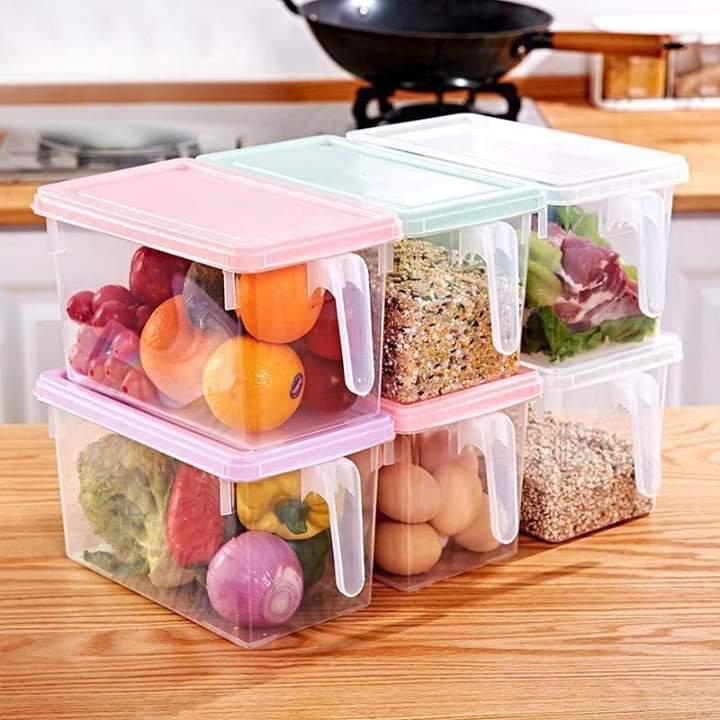 Plastic Organizing Fridge Food Storage Containers with Lids for Lunch, Meal Prep, Leftovers and Microwave
