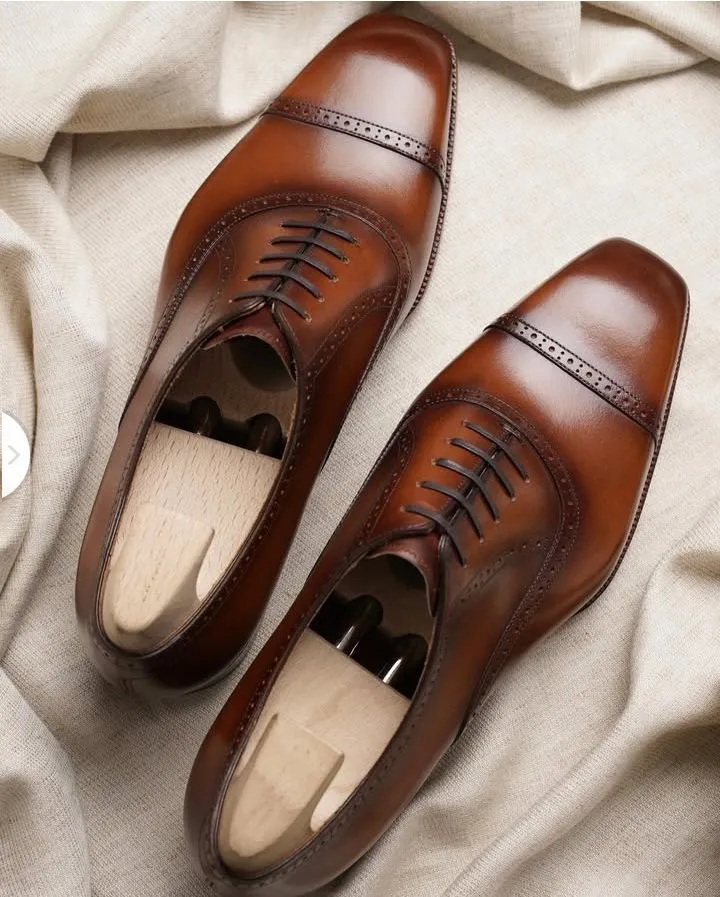 Luxurious Genuine Cow Leather Men’s Oxford Shoes – Elegant Formal & Casual Groom Dress Footwear for Suits, Weddings, Office & Daily Wear