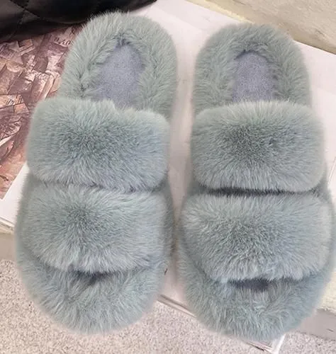 Fur indoor and outdoor versatile slide sandals for women – lightweight, elegant summer open-toe flats with soft sole for casual comfort and stylish all-day wear