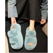 Fur indoor and outdoor versatile slide sandals for women – lightweight, elegant summer open-toe flats with soft sole for casual comfort and stylish all-day wear