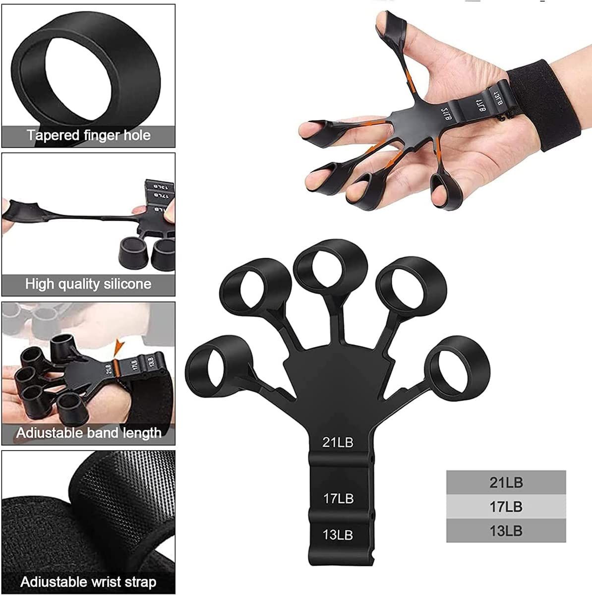 Finger Gripper Finger Exerciser Guitar Finger Exerciser 6 Resistant Levels Recovery Physical Tools Hand Strengthener For Patient