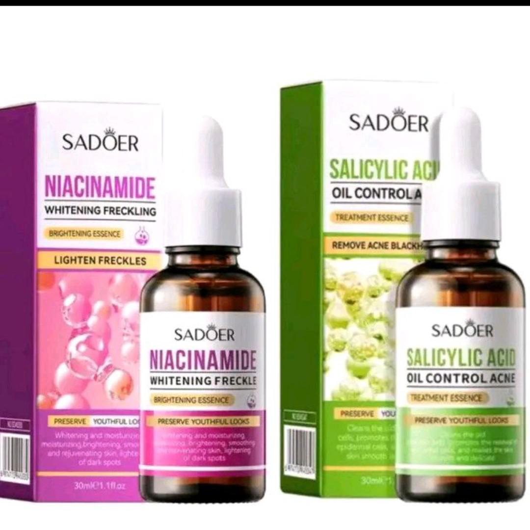 SADOER 2in 1, Niacinamide brightening essence and salicylic acid acne treatment essence,oil control and black heads remover