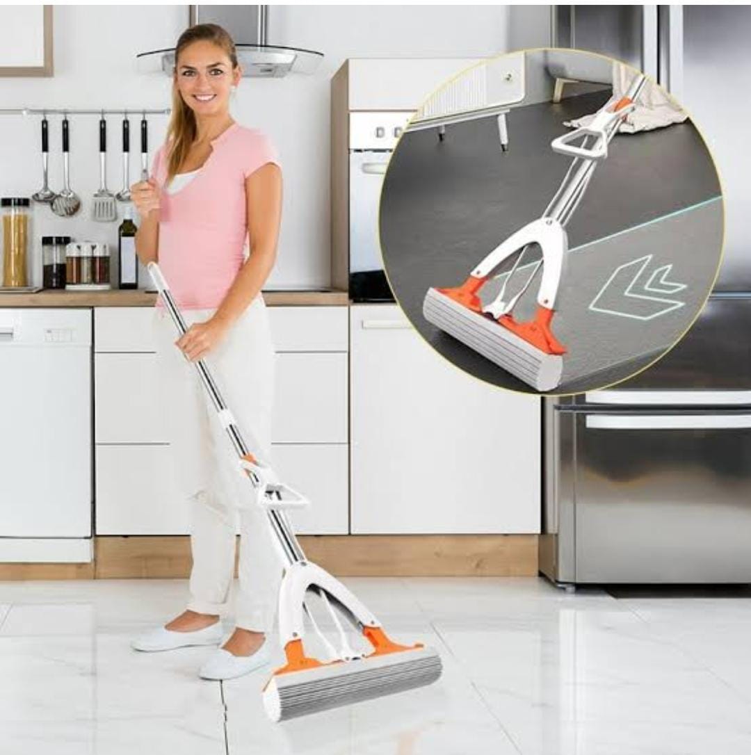 Self Wringing Soaking Sponge Mop Roller squeeze mopAll floor mops for cleaning will leave a lot of water stains, only the PVA sponge mop can absorb 80-90% of water. You don't worry about falling