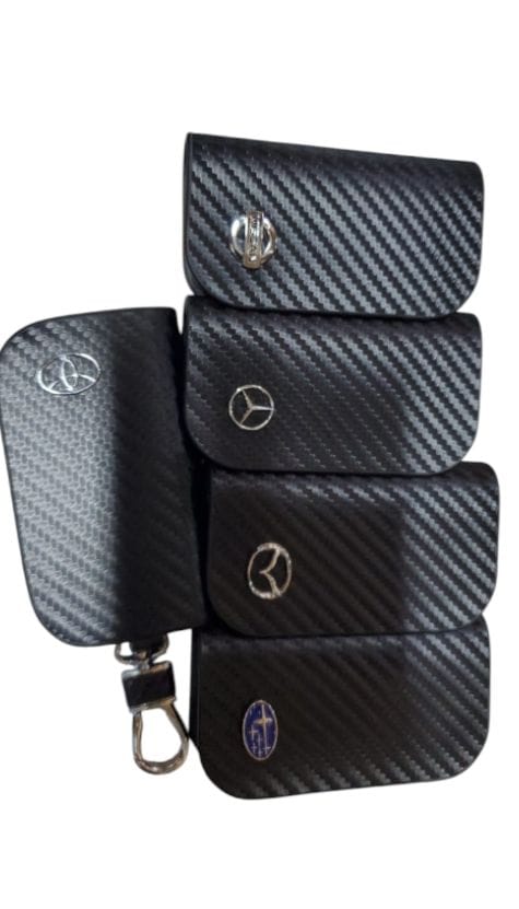 Car Keys Wallet Case Leather Carbon Key Wallet Case Car Key Holder Case Wallet Pocket Key Holder Palm Size Wallet