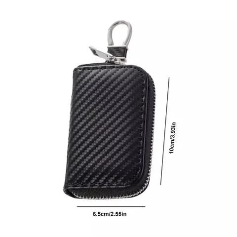 Car Keys Wallet Case Leather Carbon Key Wallet Case Car Key Holder Case Wallet Pocket Key Holder Palm Size Wallet
