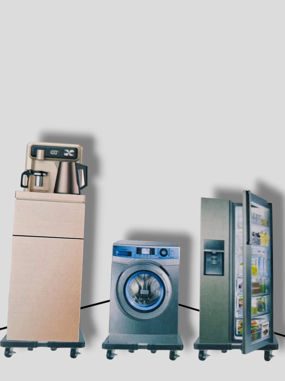 56cm×56cm Adjustable Heavy Duty Movable Wheel Special Base for Washing Machine and Fridge Refrigerator Stand Basement available. Movable and Adjustable Fridge /Machine Base