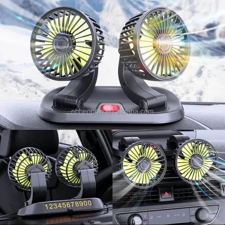 Car Multi-function Car Office 360 Degrees Adjustable Cooling Car Fan
