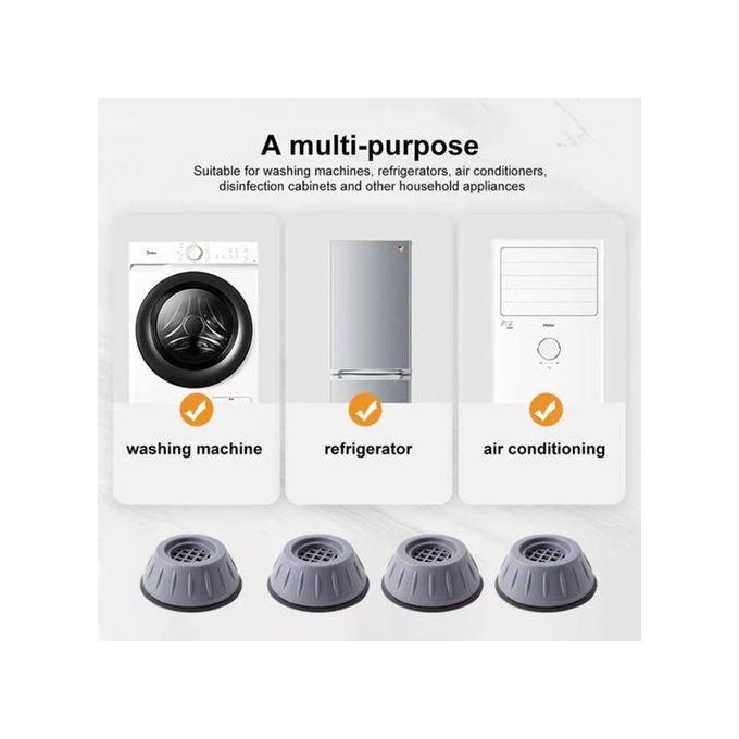 4Pc Washing Machine Anti Vibration Pads Shock And Noise Cancellation Pads