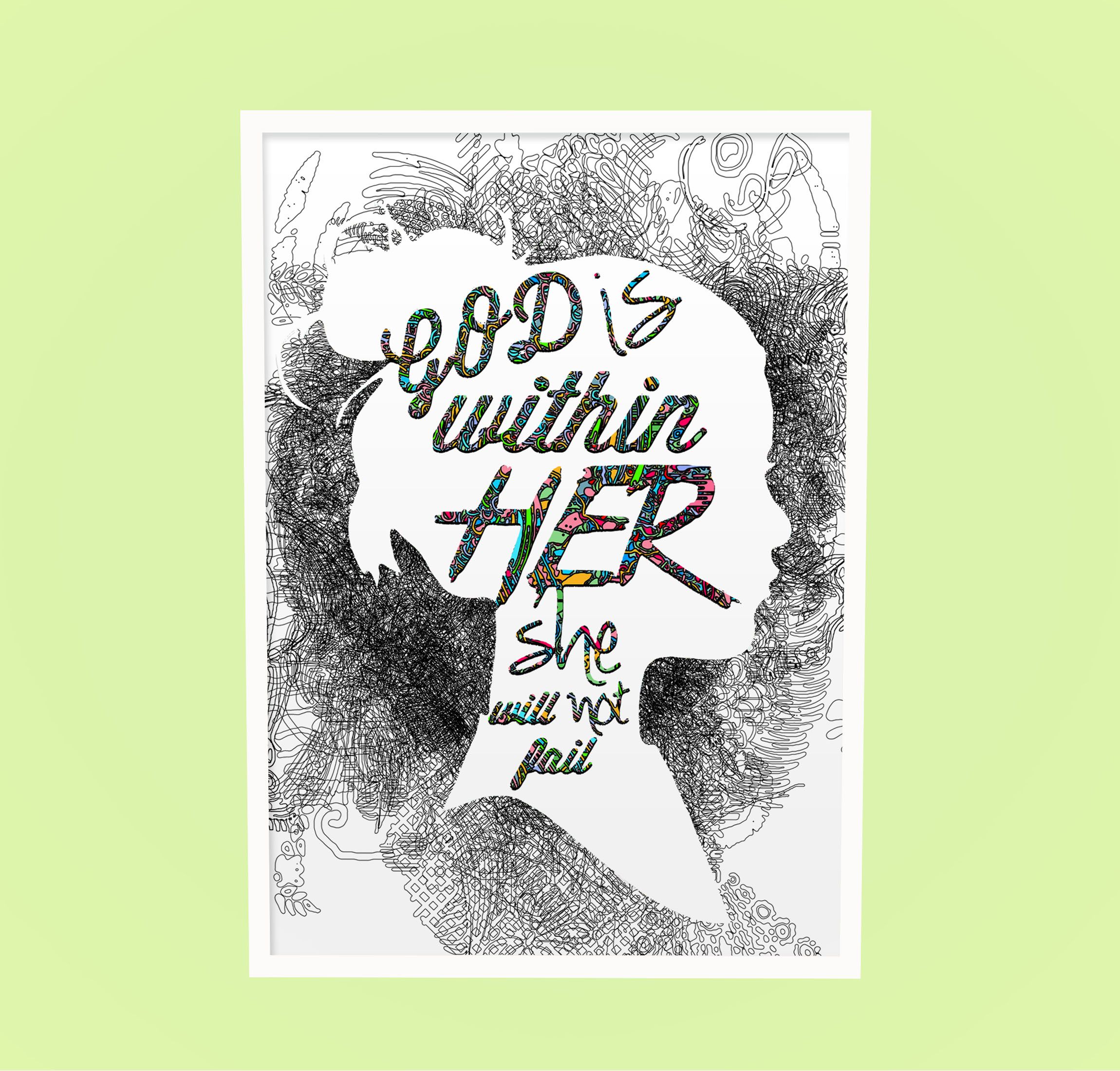 Set of 2 Wall Art Posters- God is within Her She Will Not Fail, Framed A4 Size, Large framed A3 Size Reafy to Hng, FGift for Mum, Sister, Bible Quote Scripture Wall Art, gift fir Christians, Home Deco