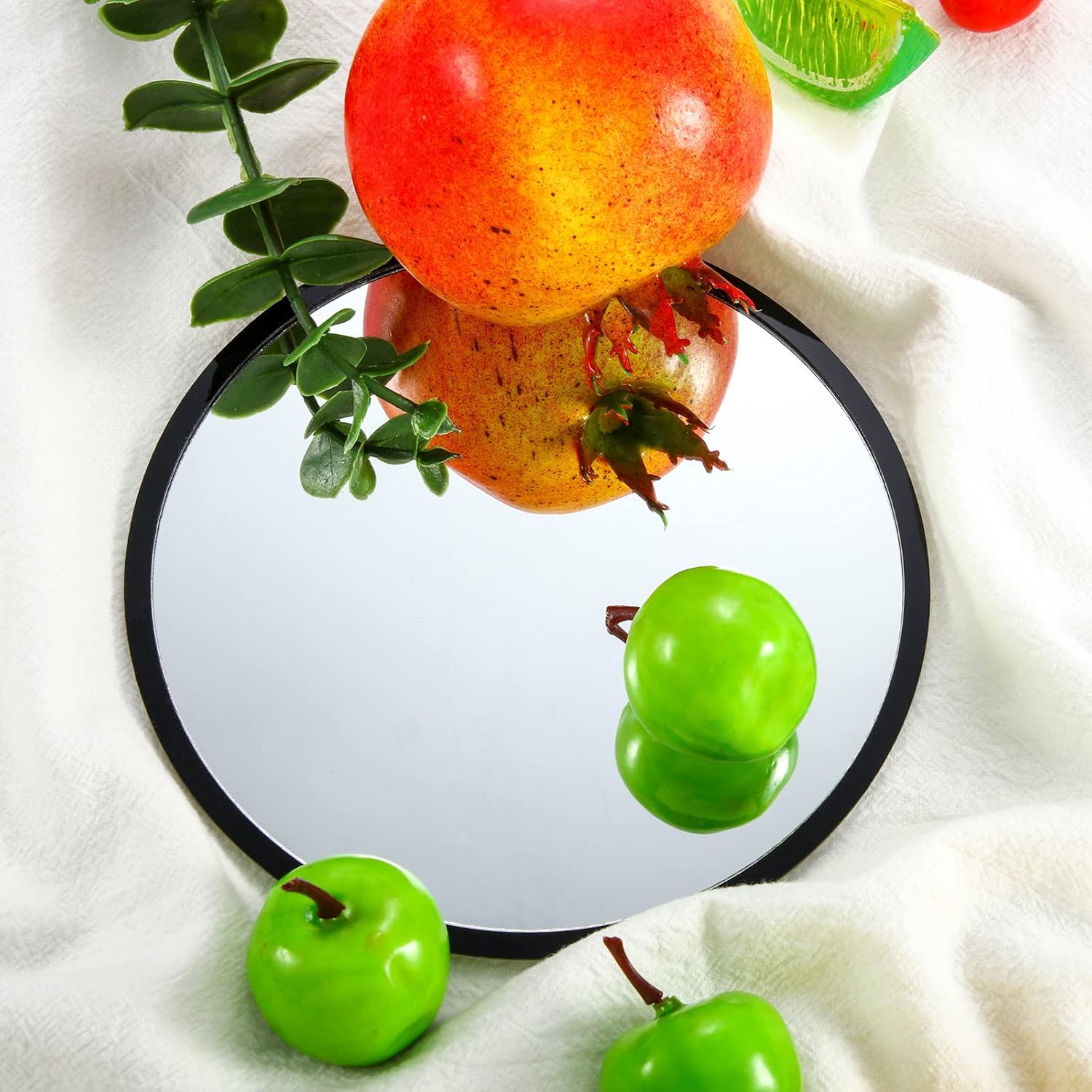 Set of 4 Medium Size Mirrors Framed- BlackHome Decoration Accent Mirors for Wall- bedroom, Over the bed, Hall way, living Room , Stairway, dressing Mirror- Frmaed Ready to hang dset of 4 10 inch diame