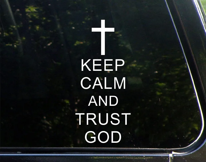 Christian Decal Vinyl Sticker - Sticker for Car Window, Truck, Wall, Laptop | White Color | Suitable for Dark backgrounds, Easy to Instll, Laong lasting, Waterproof,8" x 3"  Easy to remove