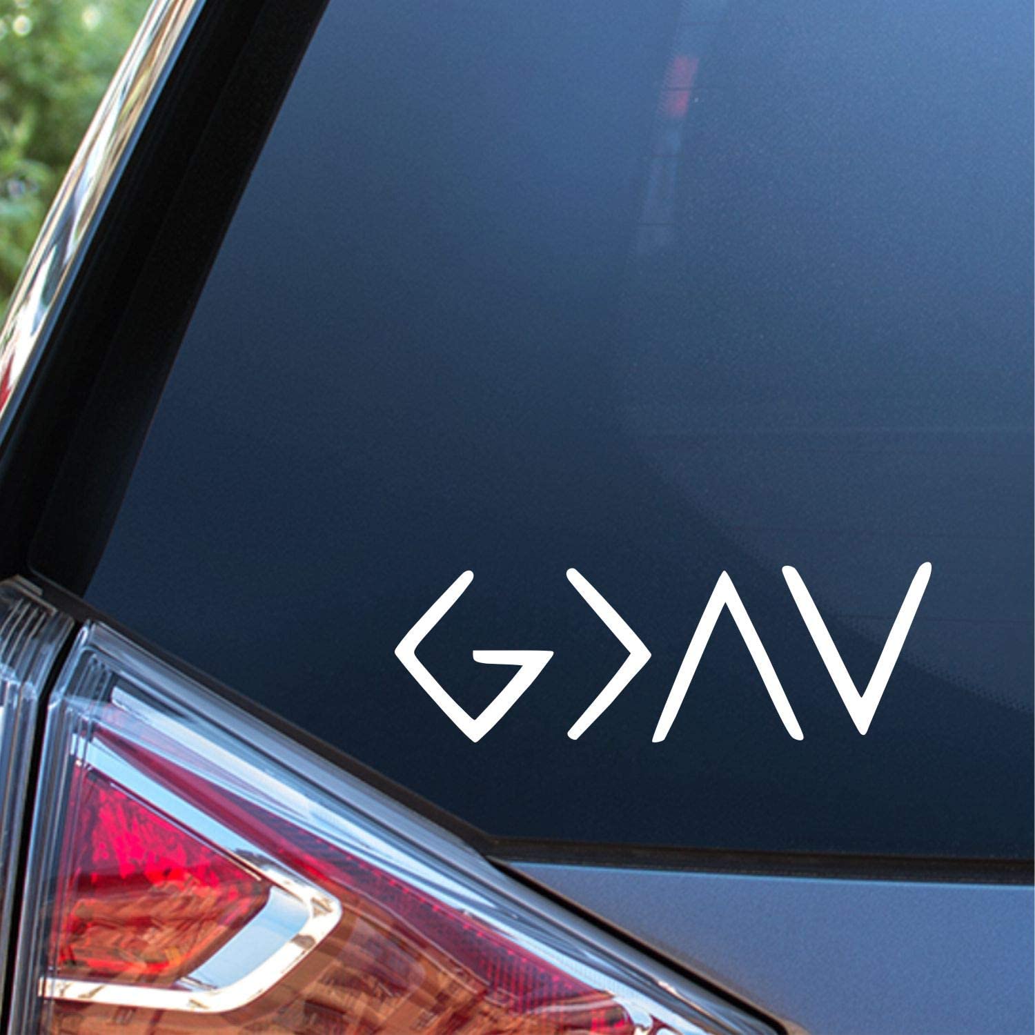 Christian Decal Vinyl Sticker - Sticker for Car Window, Truck, Wall, Laptop | White Color | Suitable for Dark backgrounds, Easy to Instll, Laong lasting, Waterproof,8" x 3"  Easy to remove
