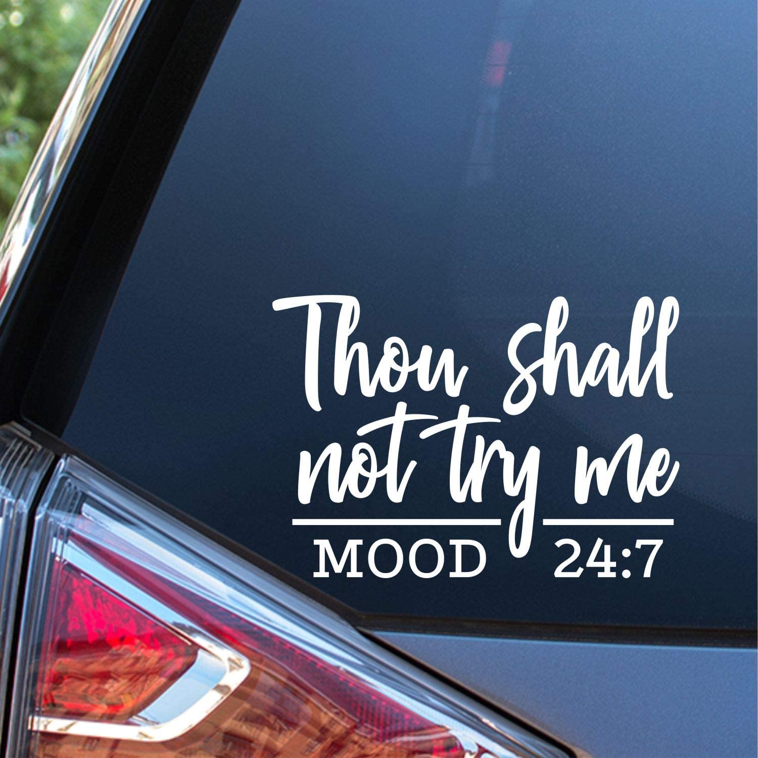 Christian Decal Vinyl Sticker - Sticker for Car Window, Truck, Wall, Laptop | White Color | Suitable for Dark backgrounds, Easy to Instll, Laong lasting, Waterproof,8" x 3"  Easy to remove
