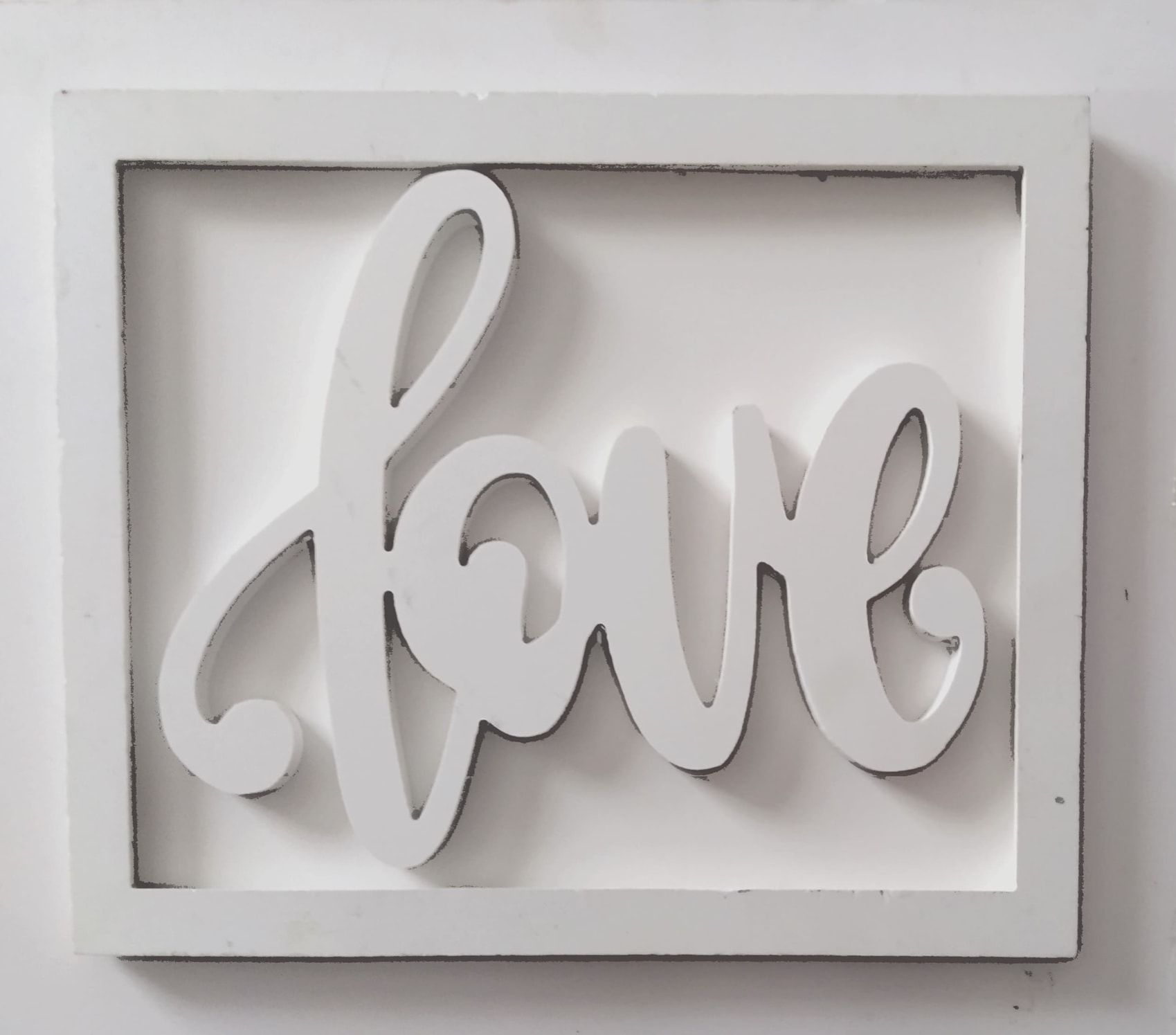 Framed 3d Wall Art Typography Love Framed 3D Wall Art Typography "LOVE" – A4 Size, Minimalist All-White Design Add elegance to your space with this A4 Framed 3D “LOVE” Wall Art. Minimalist all-white