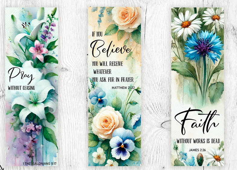 Floral Bible Scripture Quote Canvas Wall Poster Religious Texts for Office, Bedroom, Christian Home Decoration, Church Office Decor- Bible Verse wall Art Word of God Prayer Room Pray