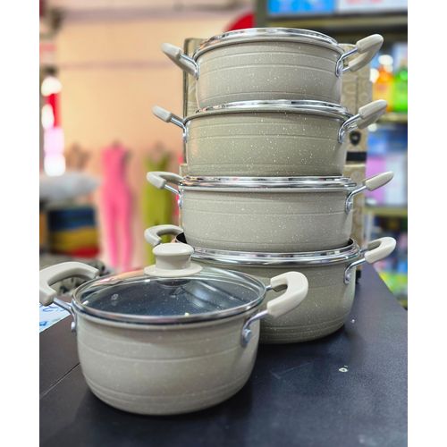 🔅🍃COOK TO PERFECTION 🫒📍100% NON-STICK👌🌽JP Jamesport 10Pcs Heavy Non-Stick Granite Cooking Pot Sufuria .Durable cooking pots provides long lasting superior Non-stick performance and has different