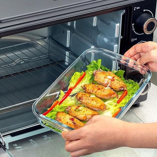 🪄2pcs High Quality Heat Resistant Glass Bake Pan🪄Superior material: the glass bakeware is made of lead-free glass with high boron content, which is firm, stable and durable. Compared with metal bake