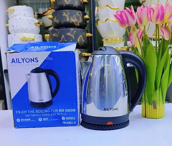 ENJOY BOILING Alyons 2ltr Electric kettle Alyons 2ltr Electric kettle Built-in boil-dry and overheating protection Switches itself off once water boils Cordless and portable Durable food-grade stainl