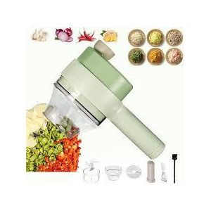 Vegatable Chopper -4in1 Gatling electric Vegetable chopper.4 in 1 Portable Electric Vegetable Slicer Set: The vegetable slicer can quickly chop food in seconds, making chopping and garnishing more con