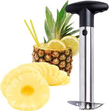 Pineapple Peeler And Slicer.Fast, high efficiency to peel, core and slice fresh pineapple in seconds.
With unique detachable wedger and make ready-to-eat chunks of pineapple.
Makes perfectly-shaped ri