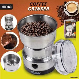 Nima Electric Coffee Mill Grinder And Herbs Posho Mill.150W High-efficient, grind all kinds of corns/grains/herbs/spices/nuts/coffee bean, etc. Easy operation. Press for working and release for pause.
