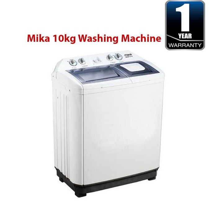 Mika Washing Machine, 10Kg, Semi-Automatic, Twin Tub, White