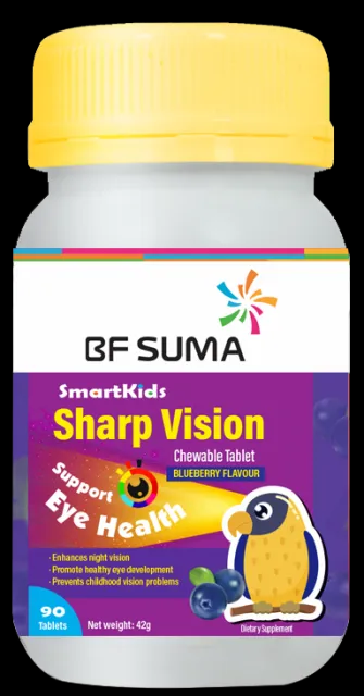 BF-SUMA Blueberry Chewable Tablets for Sharp Vision For Kids. Helps Maintain eye Health and Immune system