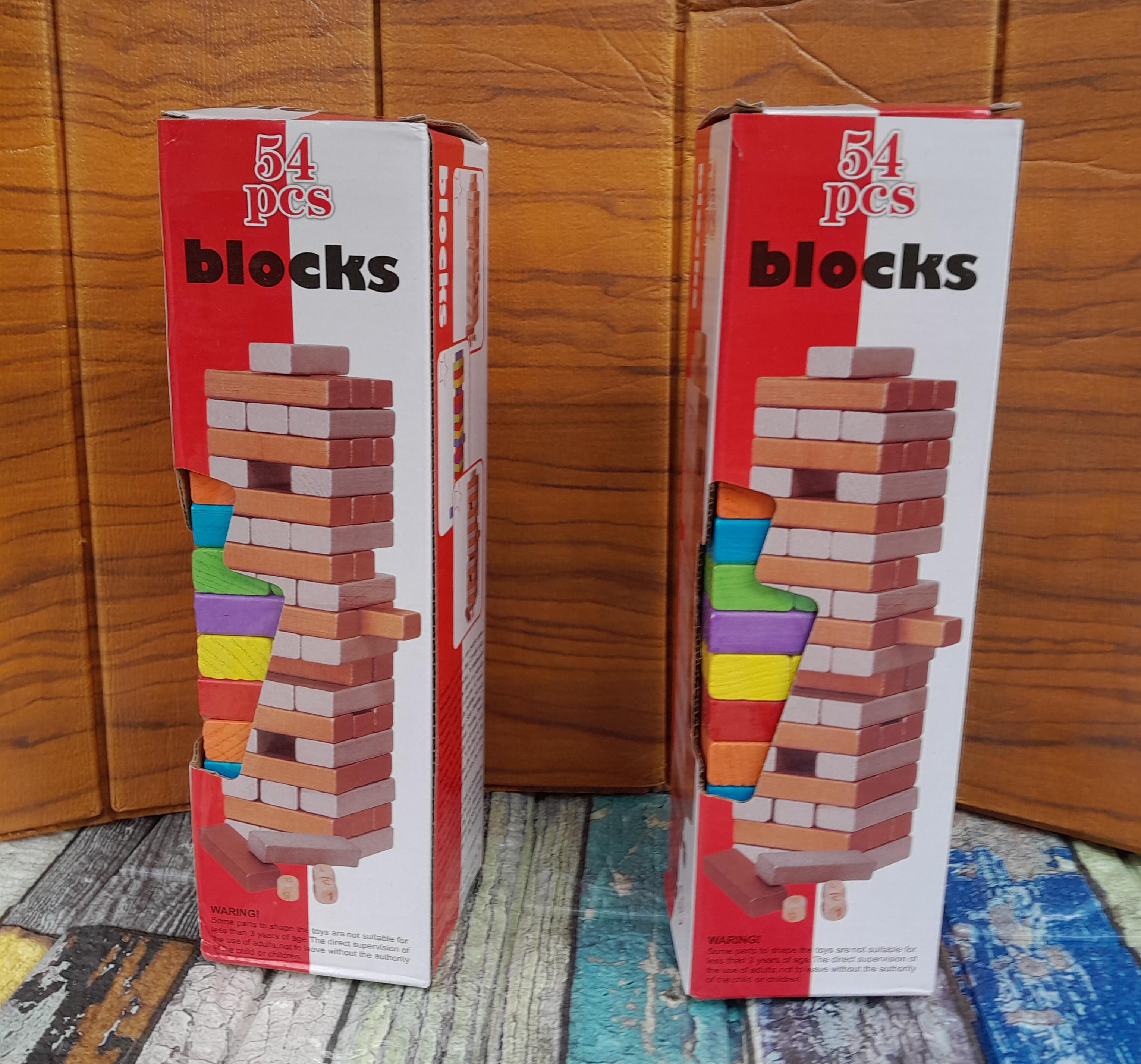 54-piece colored Jenga blocks