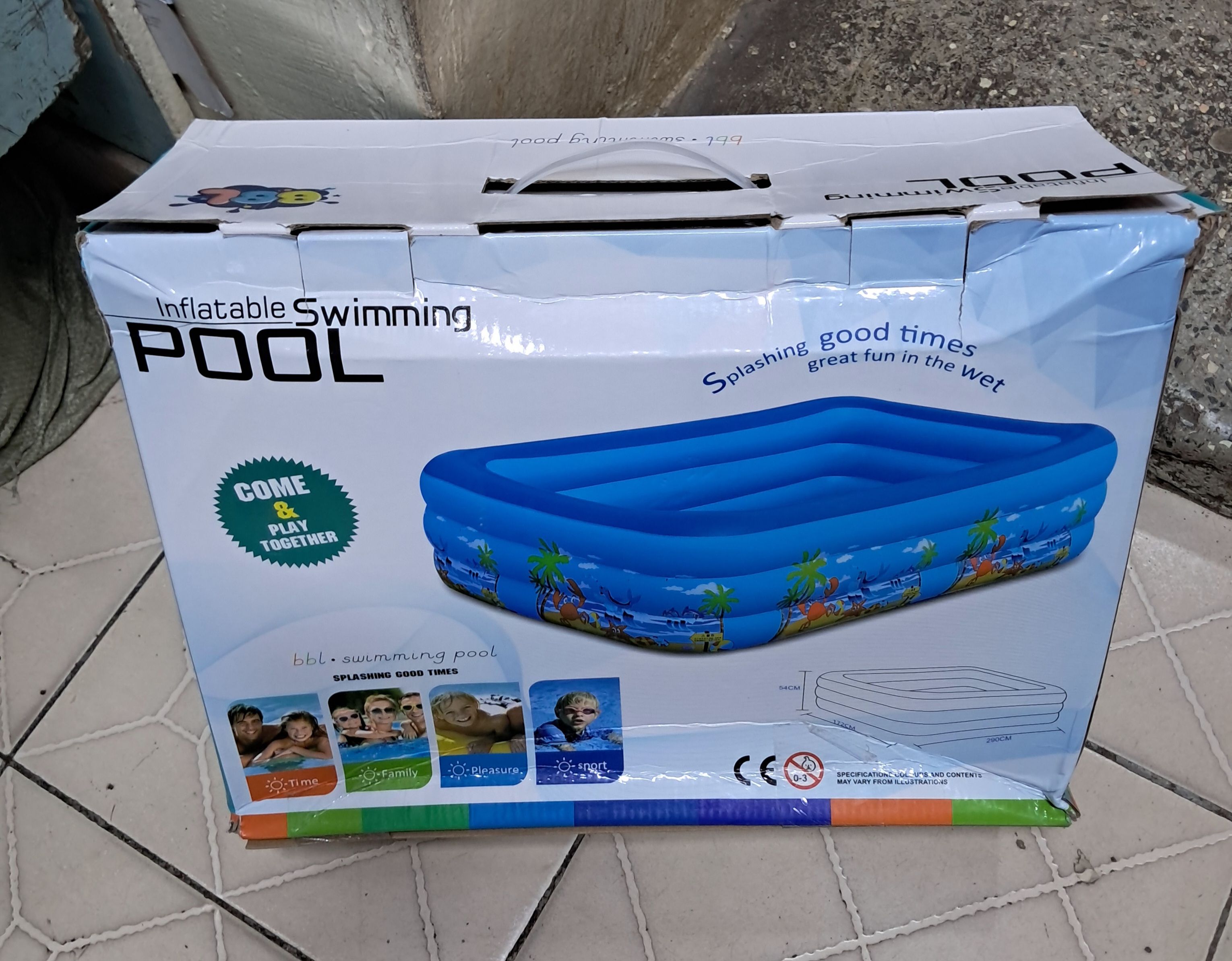 Extra Large  Inflatable Pool 290×172×54(L×WxH) +FREE PUMP