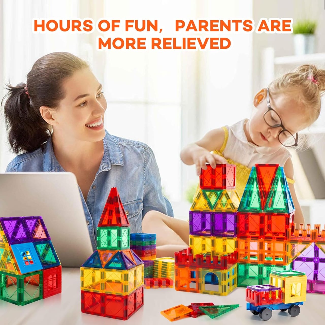 Magnet Building Tiles Clear Magnetic 3D Blocks