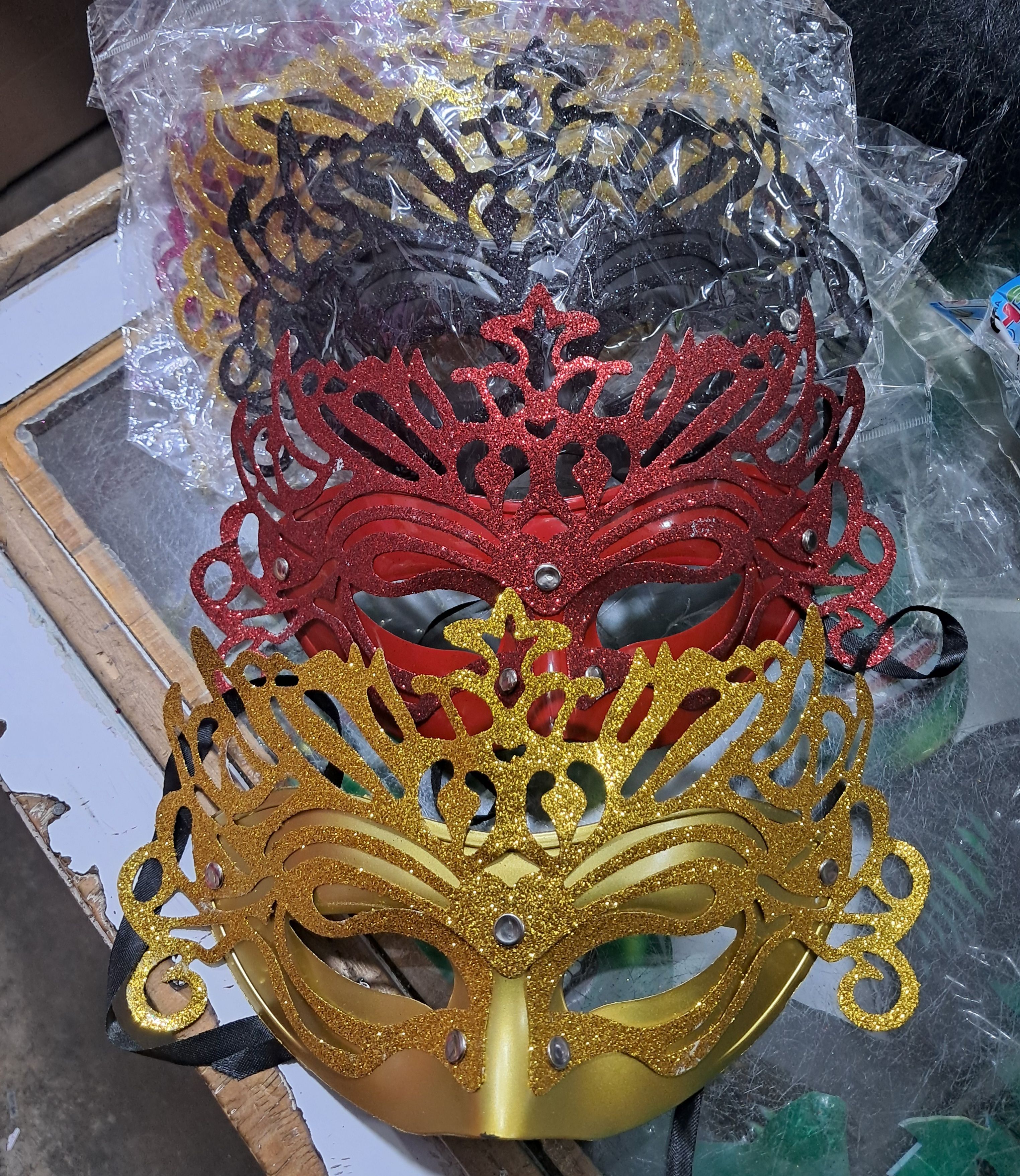 Shiny Glittery Party Face Masks